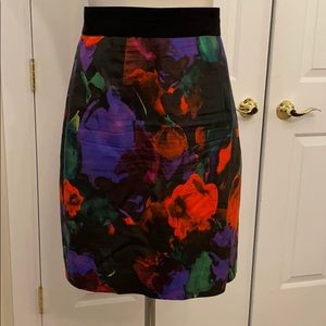 Milly Floral pencil skirt